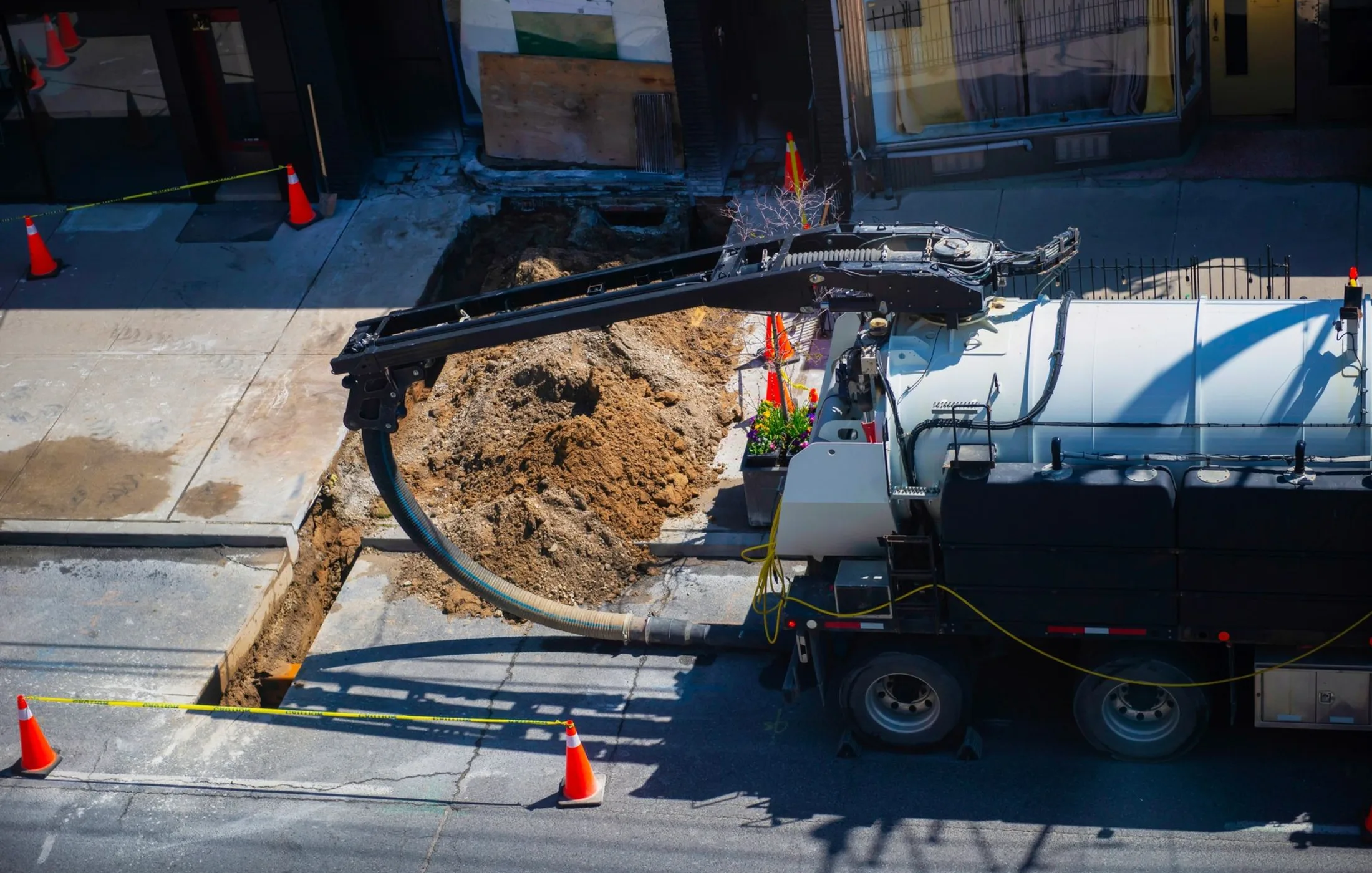 Bluff Hydrovac truck working in the field